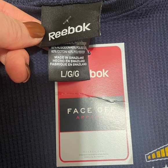 Reebok St. Louis Blues NHL Graphic Long Sleeve Waffle Knit Shirt Men's Large NWT - Picture 3 of 6